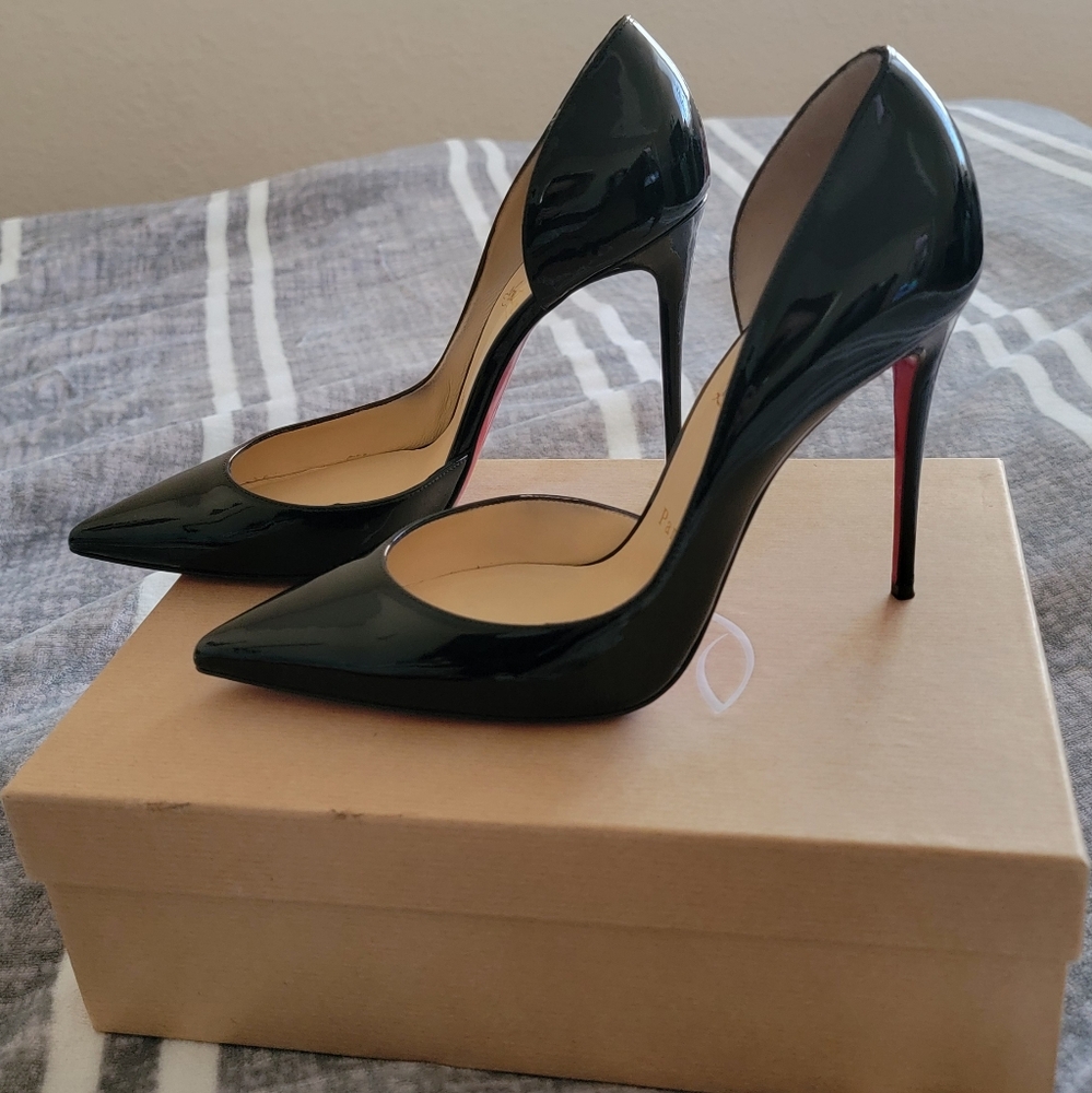 Christian Louboutin IRIZA 100 Patent 39.5 Pumps Black